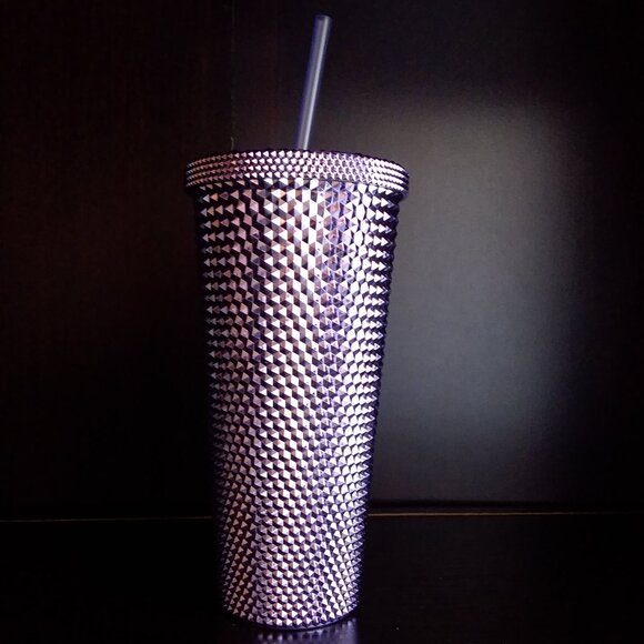 Metallic Purple Tumbler 20 oz and straw - Picture 1 of 5